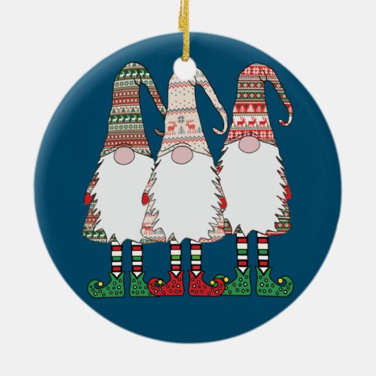 Capybara Santa-Claus Ugly KerstSweater Holida Keramisch Ornament (Achterkant)