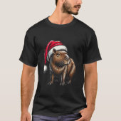 Capybara Santa Hat Kerstmis T-shirt (Voorkant)
