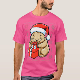 Capybara Santa Hat Xmas Lelijke Capybara Kerstmis T-shirt