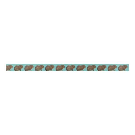 Capybara Satin Ribbon Satijnen Lint (Voorkant)
