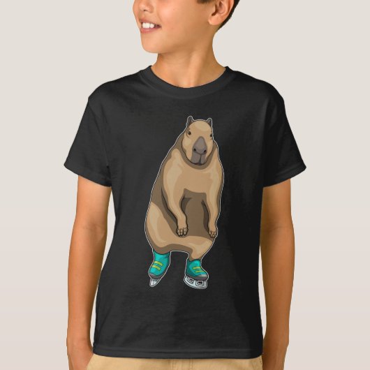 Capybara Schaatsen Ice schaatsen T-shirt (Voorkant)