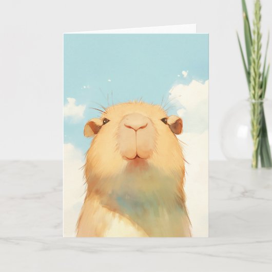Capybara Schattig Gezicht Kaart (Voorkant)
