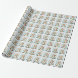 Capybara Schattige Baby Pastel Waterverf Patroon Cadeaupapier
