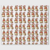 Capybara Schattige kerstpatroon Cadeaupapier (Vlak)