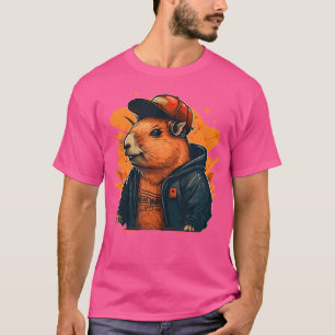 Capybara Schattigee en grappige Capybara Rap DJ Hi T-shirt