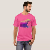 Capybara Schattigee en grappige Capybara vaporwave T-shirt (Voorkant volledig)