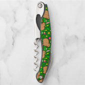 Capybara Schets met Lente Bloemen op Groen Kurkentrekker (Voorkant)