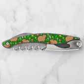 Capybara Schets met Lente Bloemen op Groen Kurkentrekker (Achterkant)