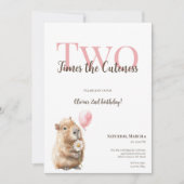 Capybara Second Birthday Invitation • Woodland Gir (Voorkant)