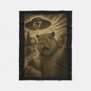 Capybara Selfie 67 Meme Zes Zeven Grappige Ufo Fleece Deken