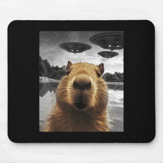 Capybara Selfie Grappig Kerstdier Graphic Capybara Muismat (Voorkant)