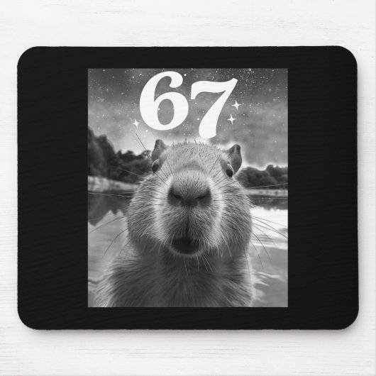 Capybara Selfie With 67 Meme Capy Graphic For Men Muismat (Voorkant)