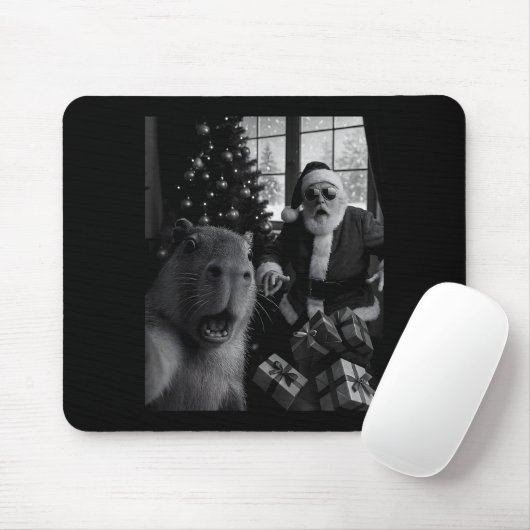 Capybara Selfie With Santa Funny Capybara For Men  Muismat (Met muis)