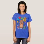 Capybara Shirt for Girls 8 Birthday Celebration (Voorkant volledig)