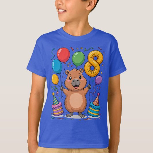 Capybara Shirt for Girls 8 Birthday Celebration (Voorkant)