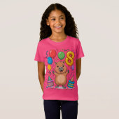 Capybara Shirt for Girls 8 Birthday Celebration (Voorkant volledig)