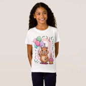 Capybara Shirt for Girls 8 Birthday Party Fun (Voorkant volledig)