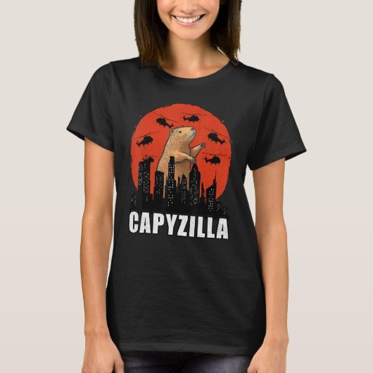 Capybara Shirt Funny Capybara Rodent Capyzilla Fun (Voorkant)