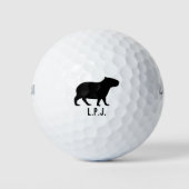 Capybara Silhouette Aangepaste Naam Golfballen (Voorkant)