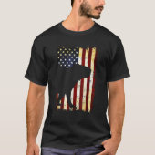 Capybara Silhouette American Flag 4 juli T-shirt (Voorkant)
