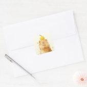 Capybara Sinaasappel Ben Je Blij Vierkante Sticker (Envelop)