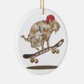 Capybara Skateboard ollie Keramisch Ornament (Rechts)