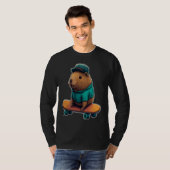 Capybara Skater Grind Ollie and Rep your love for  T-shirt (Voorkant volledig)