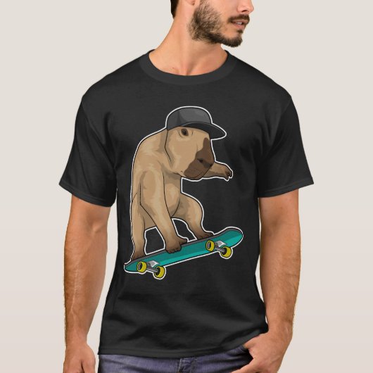 Capybara Skater Skateboard Sport T-shirt (Voorkant)