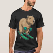 Capybara Skier Ski Wintersport T-shirt (Voorkant)