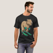 Capybara Skier Ski Wintersport T-shirt (Voorkant volledig)