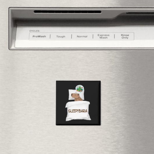 Capybara Slaap Nacht Kerstmisknaagdier Kerstdromen Magneet (Insitu (Vaatwasser))