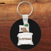 Capybara Slaap Nacht Kerstmisknaagdier Kerstdromen Sleutelhanger (Voorkant)