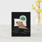 Capybara Slaap Nacht Kerstmisknaagdier Kerstdroom  Kaart (Gele Bloem)