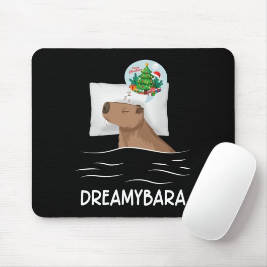 Capybara Slaap Nacht Kerstmisknaagdier Kerstdroom  Muismat (Met muis)