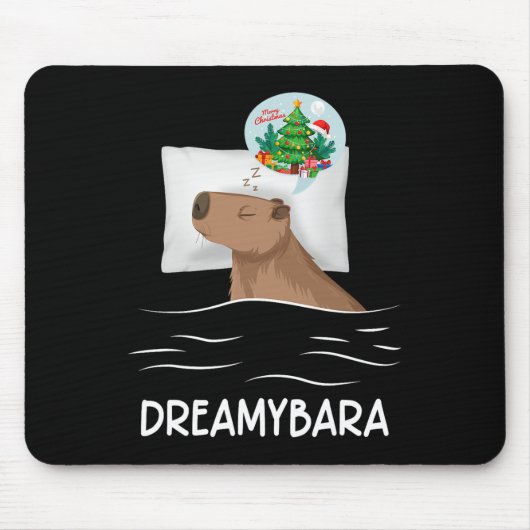 Capybara Slaap Nacht Kerstmisknaagdier Kerstdroom  Muismat (Voorkant)