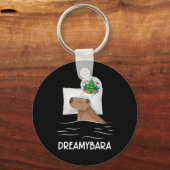 Capybara Slaap Nacht Kerstmisknaagdier Kerstdroom  Sleutelhanger (Voorkant)