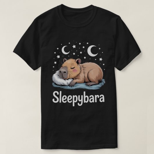 Capybara Slaap Pyjama – Grappige Slaapbara T-shirt (Design voorkant)
