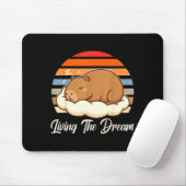 Capybara sleepybara die droom levend retro vintage muismat (Met muis)
