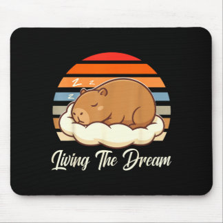 Capybara sleepybara die droom levend retro vintage muismat