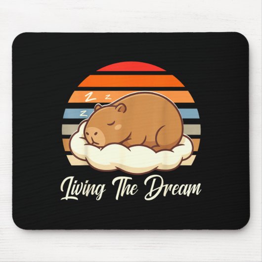 Capybara sleepybara die droom levend retro vintage muismat (Voorkant)