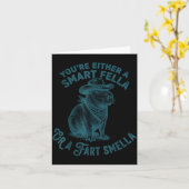 Capybara Smart Fella Fart Smella Funny Cowboy Humo Kaart (Gele Bloem)