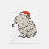 Capybara Smoking Christmas Ugly Cigarette Gen Z Fleece Deken (Voorkant)