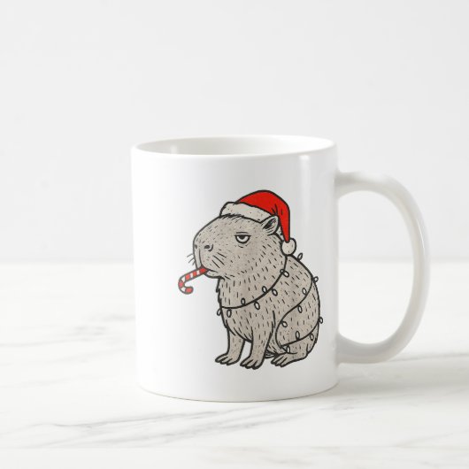 Capybara Smoking Christmas Ugly Cigarette Gen Z  Koffiemok (Rechts)