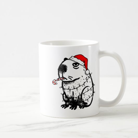 Capybara Smoking Christmas Ugly Cigarette Gen Z  Koffiemok (Rechts)