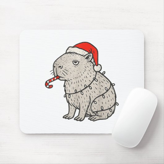 Capybara Smoking Christmas Ugly Cigarette Gen Z  Muismat (Met muis)