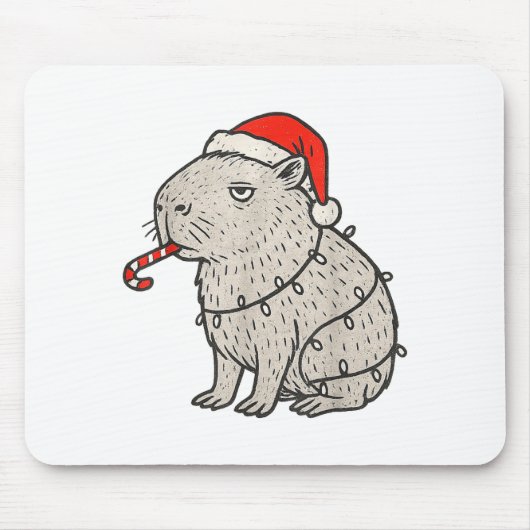 Capybara Smoking Christmas Ugly Cigarette Gen Z  Muismat (Voorkant)