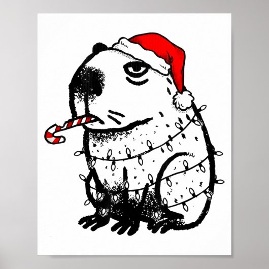 Capybara Smoking Christmas Ugly Cigarette Gen Z  Poster (Voorkant)
