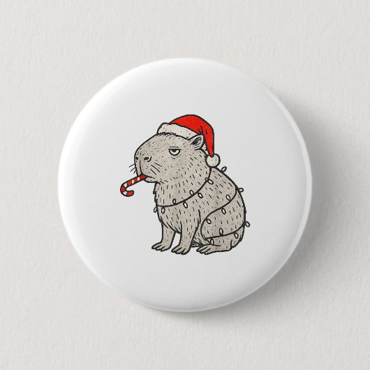 Capybara Smoking Christmas Ugly Cigarette Gen Z  Ronde Button 5,7 Cm (Voorkant)