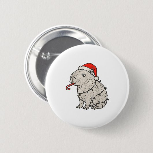Capybara Smoking Christmas Ugly Cigarette Gen Z  Ronde Button 5,7 Cm (Voorkant /achterkant)