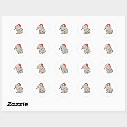 Capybara Smoking Christmas Ugly Cigarette Gen Z Ronde Sticker (Vel)